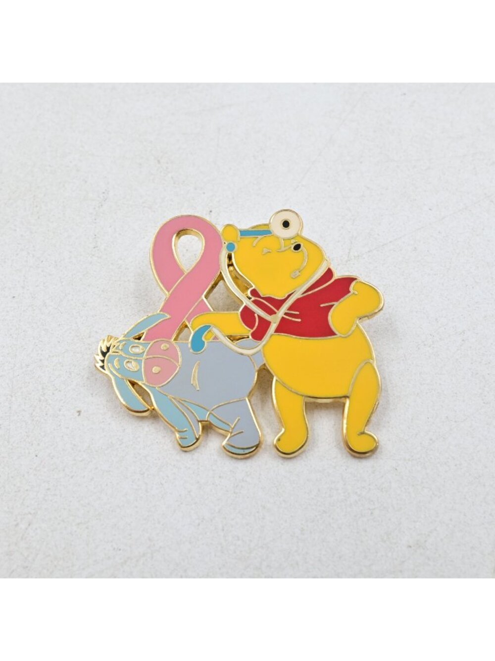 Disney Winnie The Pooh & Eeyore Fantasy Pin Pink Ribbon Breast Cancer Awareness